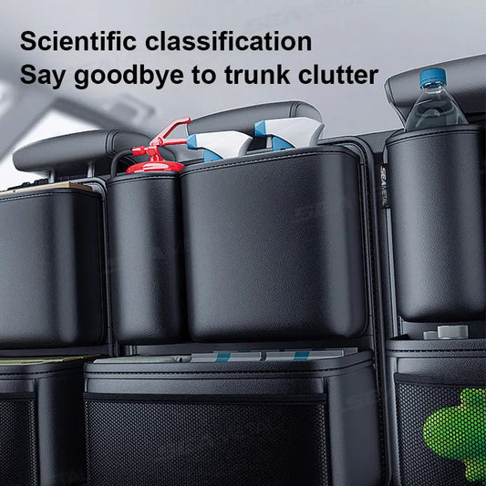 BLALION Car Trunk Leatherette Storage Bag Detachable Auto Seat Back Pocket High-capacity Hanging Organizers for Jeeps SUVs Vans My Store