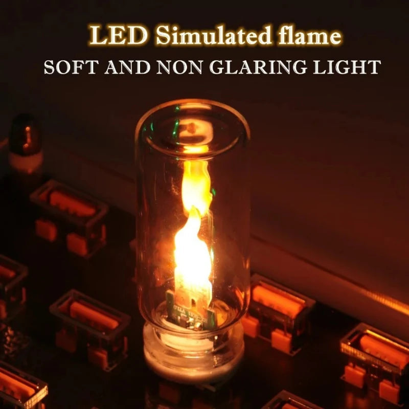 USB LED Flame Type Night Light Frosted Clear Glass Flickering Dynamic Flame Light Flash Mood Lighting for Car Interior Home Lamp My Store