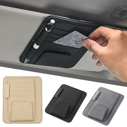 Car Sun Visor Organizer Multi-Pocket Business Card Storage Management Sunglasses Holder Visor Accessories Auto Interior My Store