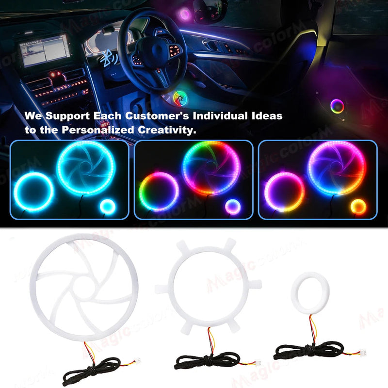 5.9in/4.13inch Symphony RGB Horn Tweeter Ambient Light Universal Car Interior Atmosphere Lamps Audio Hood Decoration APP Control My Store