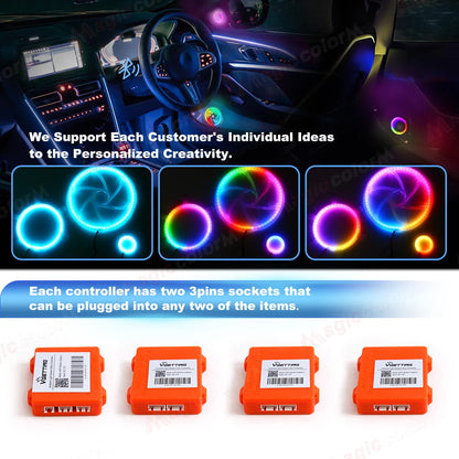 5.9in/4.13inch Symphony RGB Horn Tweeter Ambient Light Universal Car Interior Atmosphere Lamps Audio Hood Decoration APP Control My Store