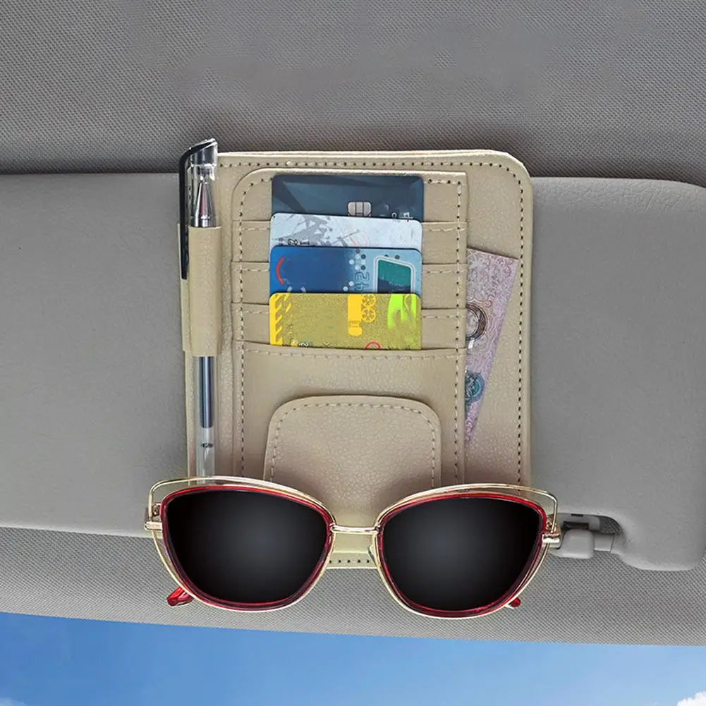 Car Sun Visor Organizer Multi-Pocket Business Card Storage Management Sunglasses Holder Visor Accessories Auto Interior My Store