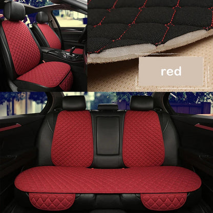Universal Car Seat Cover Protector Linen Front Rear Back Flax Summer Cushion Pad Mat Sedan Suv Pick-up Car Interior Accessories My Store