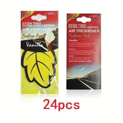 3-60pcs Car Air Freshener Natural Scented Tea Paper Auto Hanging Vanilla Perfume Fragrance Leaf Shape Car Accessories Interior 1005007750916073