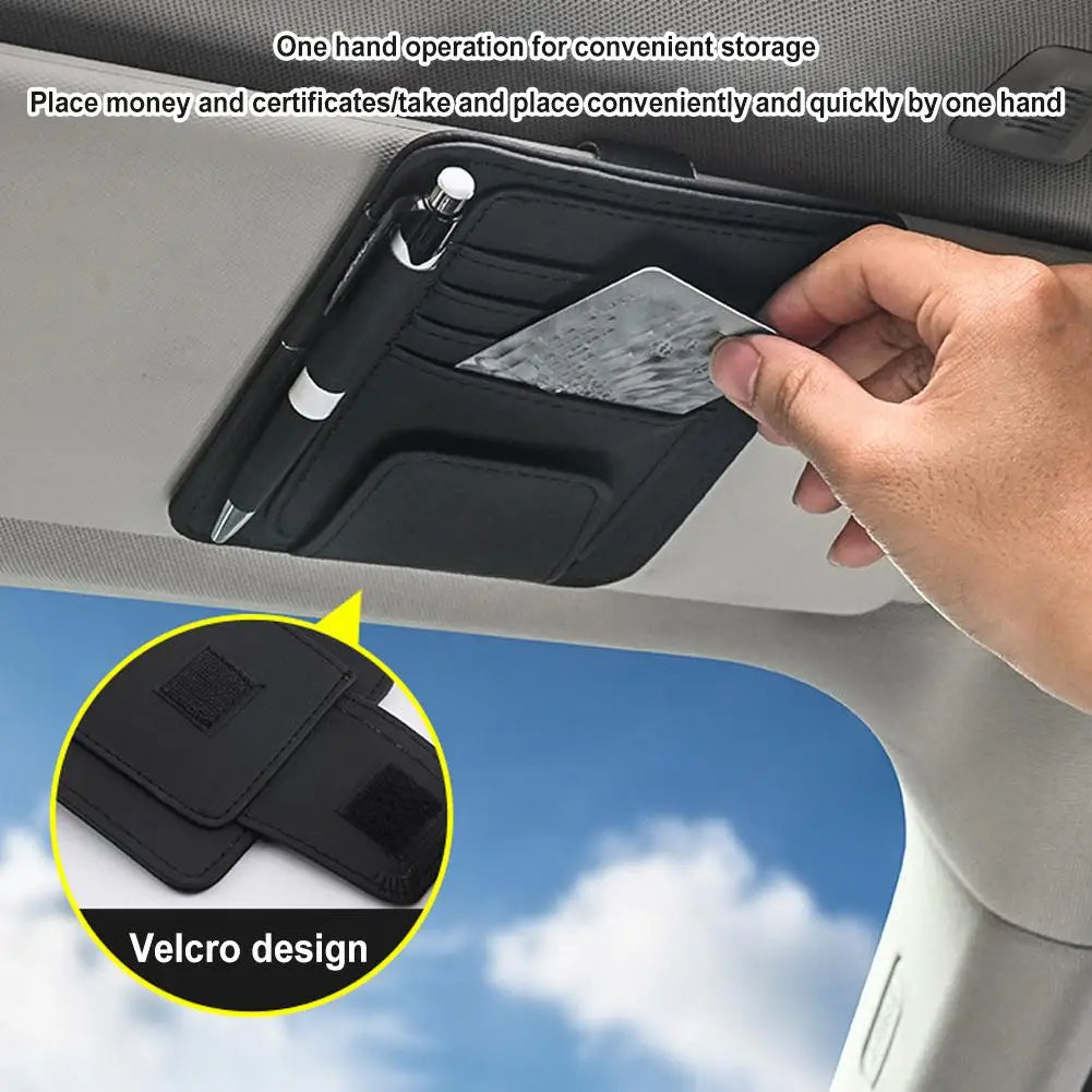 Car Sun Visor Organizer Multi-Pocket Business Card Storage Management Sunglasses Holder Visor Accessories Auto Interior My Store