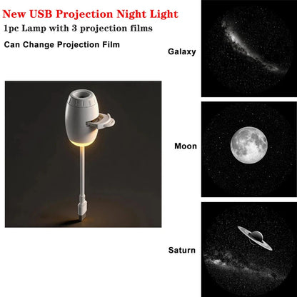 Romantic LED Starry Sky Night Light USB Powered Saturn Galaxy Projector Lamp for Car Roof Party Room Ceiling Decor Plug and Play My Store