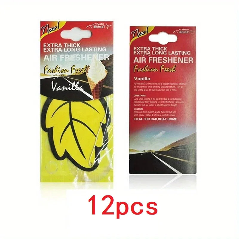 3-60pcs Car Air Freshener Natural Scented Tea Paper Auto Hanging Vanilla Perfume Fragrance Leaf Shape Car Accessories Interior 1005007750916073